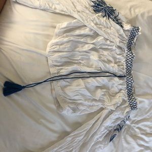 off the shoulder white top